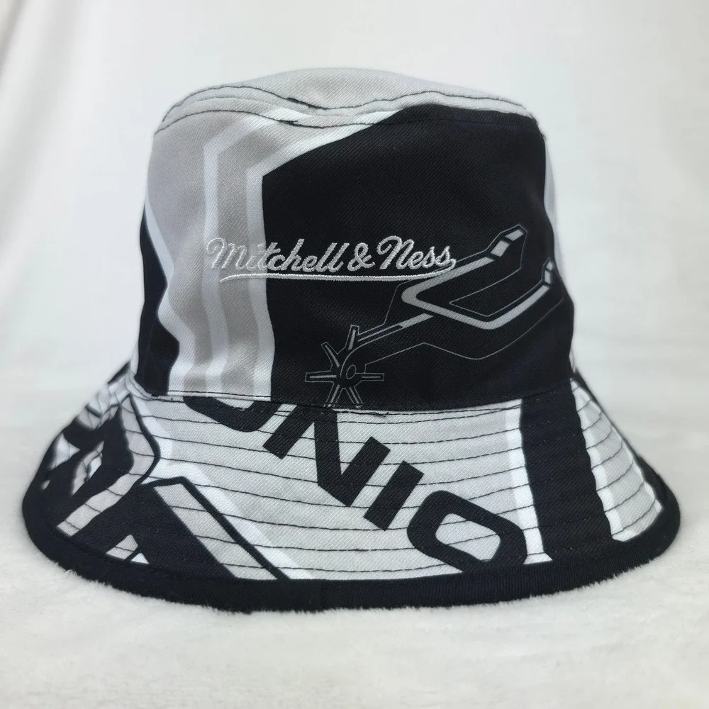 San Antonio Spurs Mitchell & Ness NBA Reversible Bucket XL/2XL Hat Cap Black New